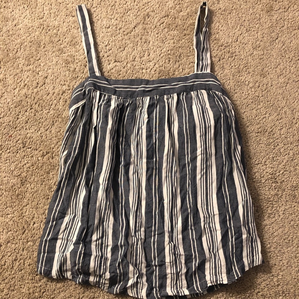 Striped Button Sides Tank Top - Picture 2 of 8